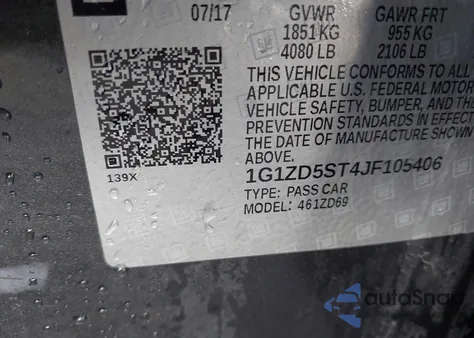 2018 Chevrolet Malibu Lt z USA, uszkodzony, nr VIN 1G1ZD5ST4JF105406